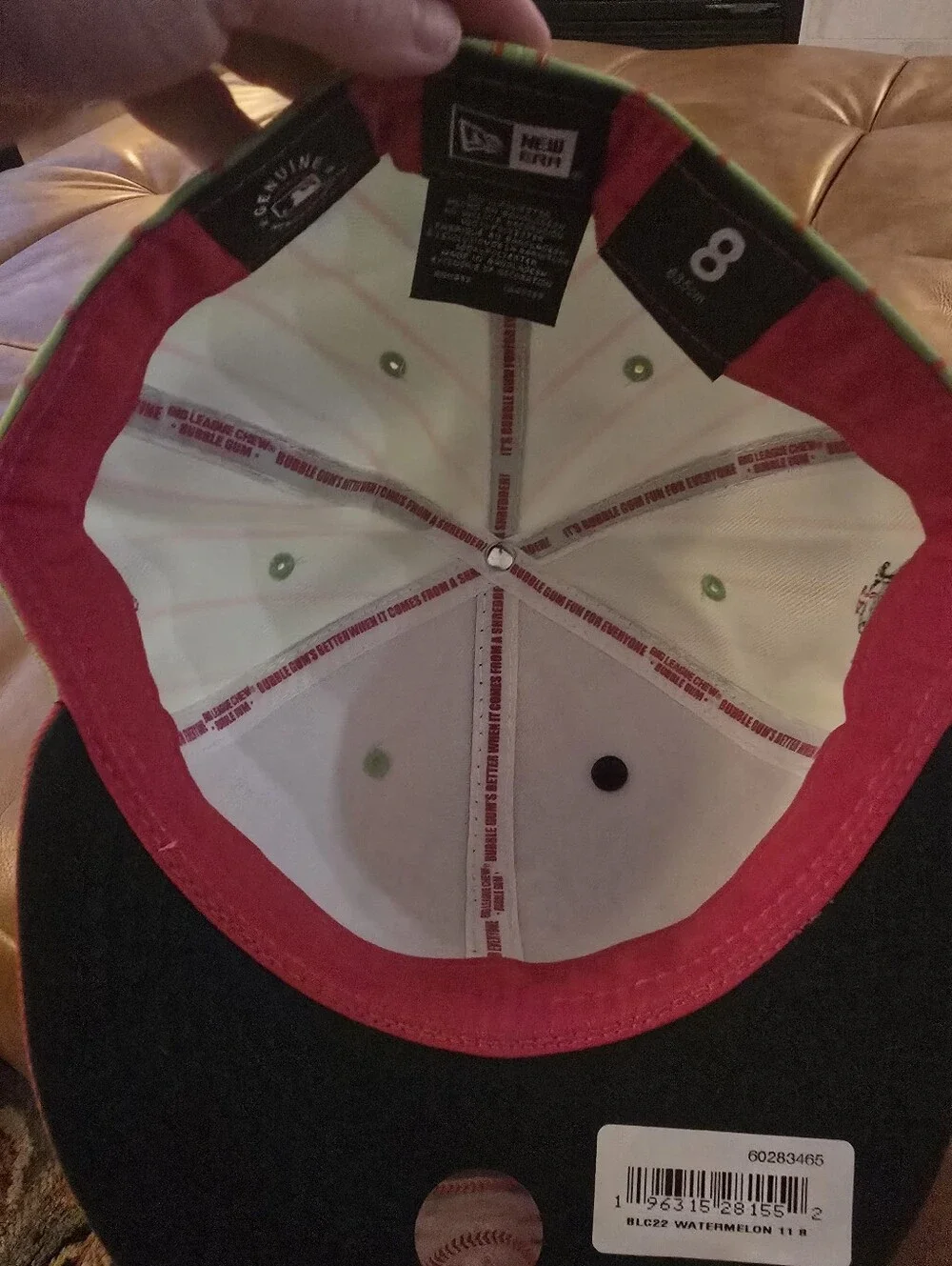 Watermelon Big League Chew Oakland Athltics As With Pin NWT Size 8 New Era 5950